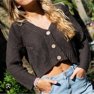 Natural Life Cable Knit Cropped Cardigan